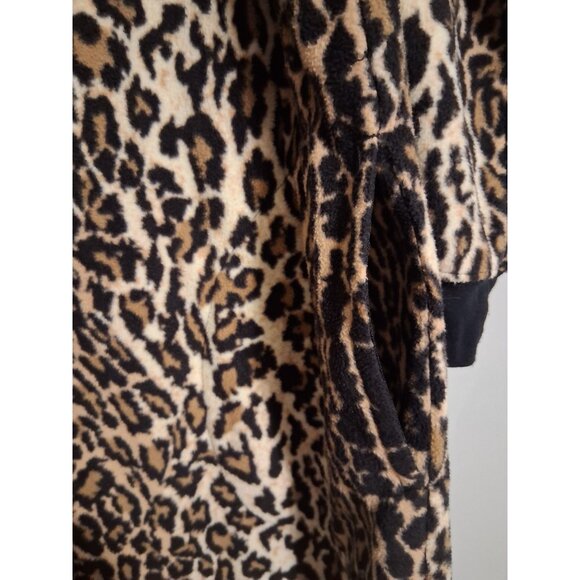 Nick & Nora Cat Footed Pajamas S Union Suit Cheetah Leopard Print Fleece 1 pc - Picture 8 of 11